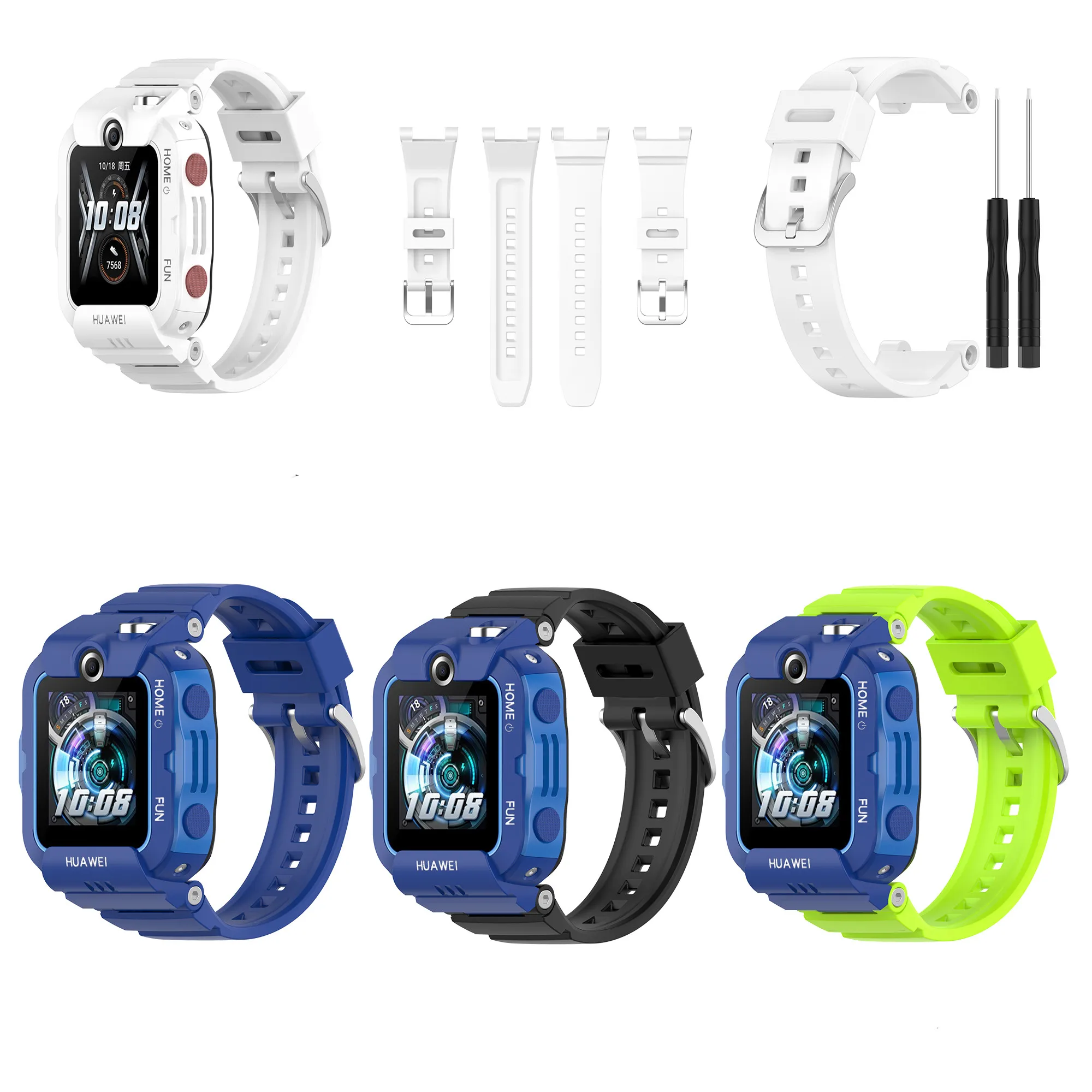 Ремешок детский силиконовый для смарт-часов, со стальной пряжкой