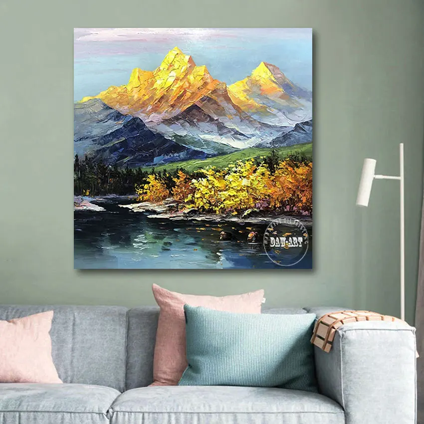 Natural Scenery Wall Picture Mountain Art Canvas Poster Abstract Frameless Spring Landscapes Oil Paintings Acrylic Decor Items