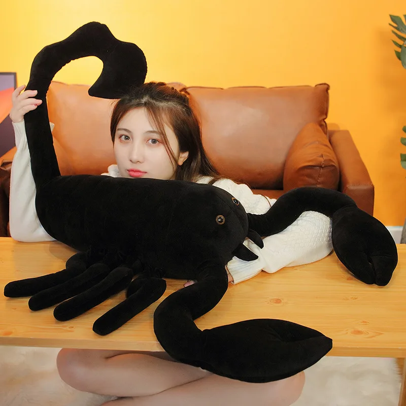 Nice Huggable Lifelike Big Size Black Scorpion Plush Toys Simulation Pet Animal Creative Dolls Stuffed for Christmas Birthday