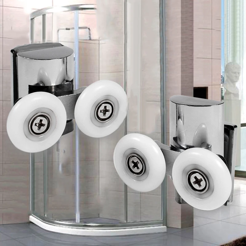 

Runners Wheel Shower door Hardware Home Silver Slide roller Spare Supplies Top Upper/lower 23mm Bathroom Bottom