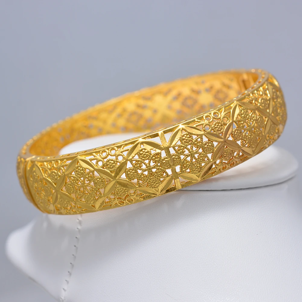 1pcs Dubai Arab Trendy Plated 24K Gold Multi shape  Bracelet Curb Cuban Chain Gold Color Bracelets Bangle For Men Women Jewelry