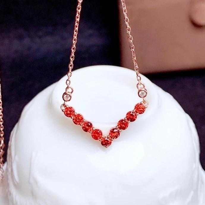 

Ювелирные изделия CoLife 925 Серебряное колье с подвеской с камнями в Цепочки и ожерелья для вечерние 3 мм натуральное ожерелье из граната Цепочки и ожерелья простое серебряное Цепочки и ожерелья подарок для жены