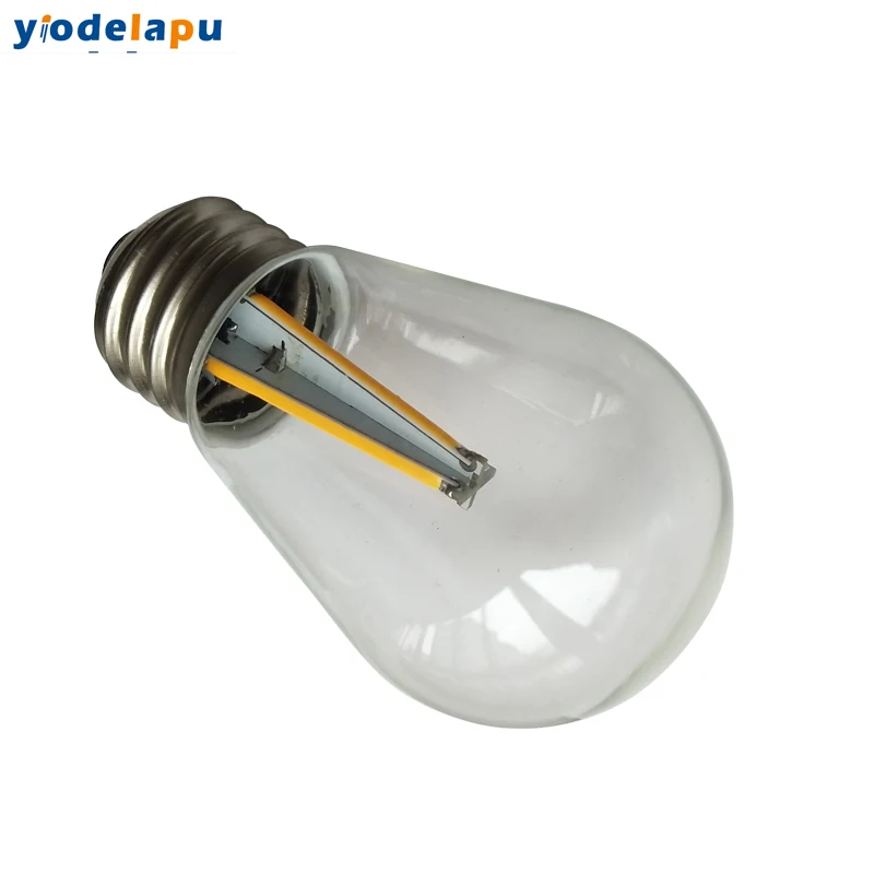 E26 E27 Screw S14 Glass Lampshade Accent Lighting Warm White 4*Filament 2W 12V LED Edison Lamp Bulb Replace 20W Halogen light