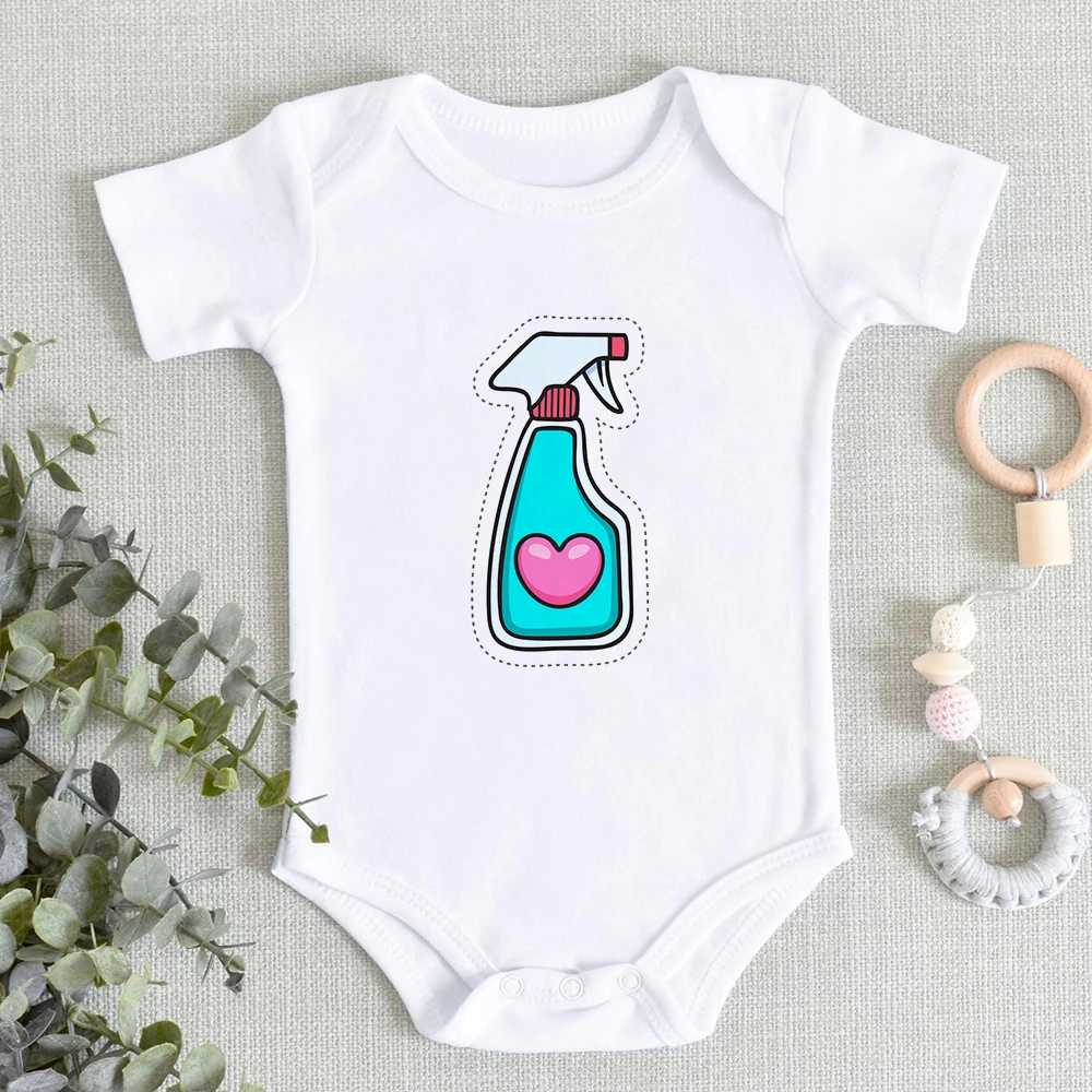 Donuts Print Ribbed Baby Bodysuit Fine Cozy Summer Newborn Baby Clothes Fashion Funny Infant Outfits Casual Roupas Bebe Menina