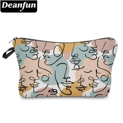 Deanfun impressão 3D abstrata rosto saco cosmético impressão à prova d'água bolsa menina beleza maquiagem sacos 55422