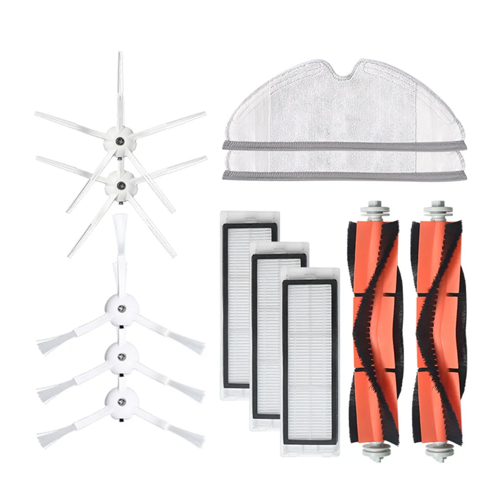 مرشحات الأسطوانة الرئيسية للمكنسة الكهربائية Roborock S5/S6/T6/E2/E35 ، مع الفرش الجانبية والمماسح وملحقات الروبوت