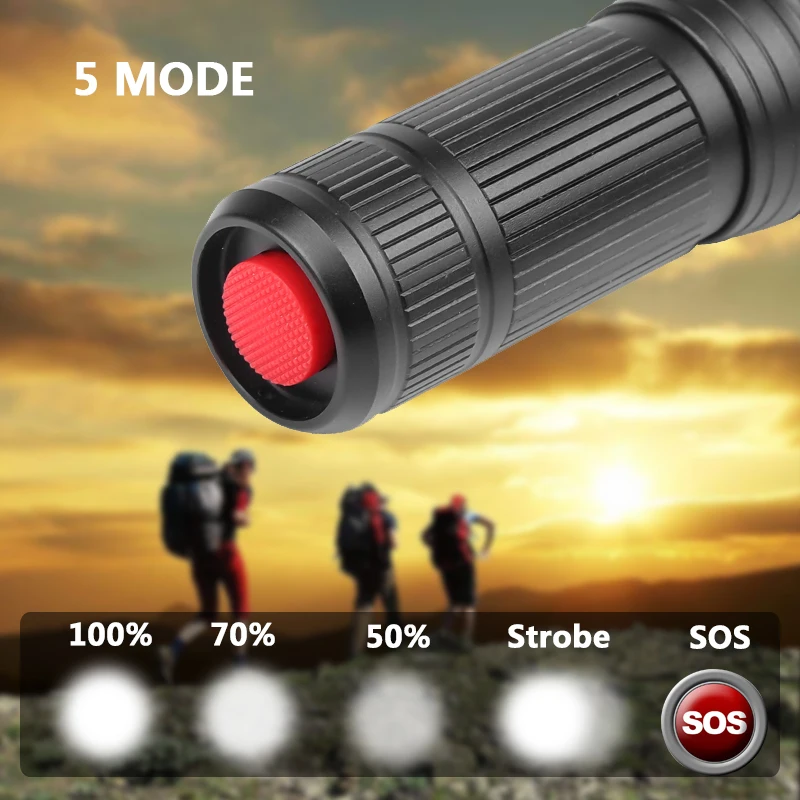 XHP50.2 4-core High Quality Led Tactiacl Flashlight Ultra Bright Waterproof Torch Zoomable 5 Modes 18650 26650 Battery Lantern