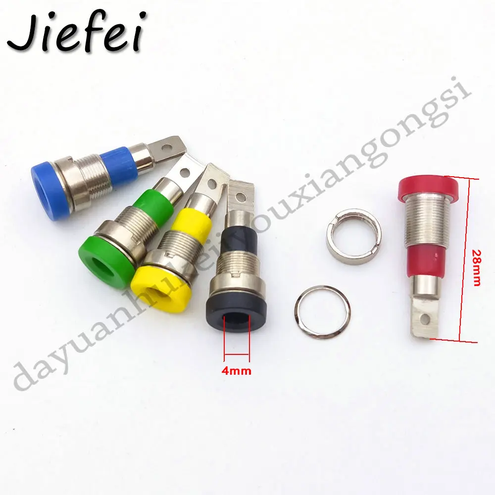 5Pcs New high quality Brass 2mm / 4mm Banana Female Jack Chassis Panel Mount Socket Connector for Non-Shrouded Banana Plug