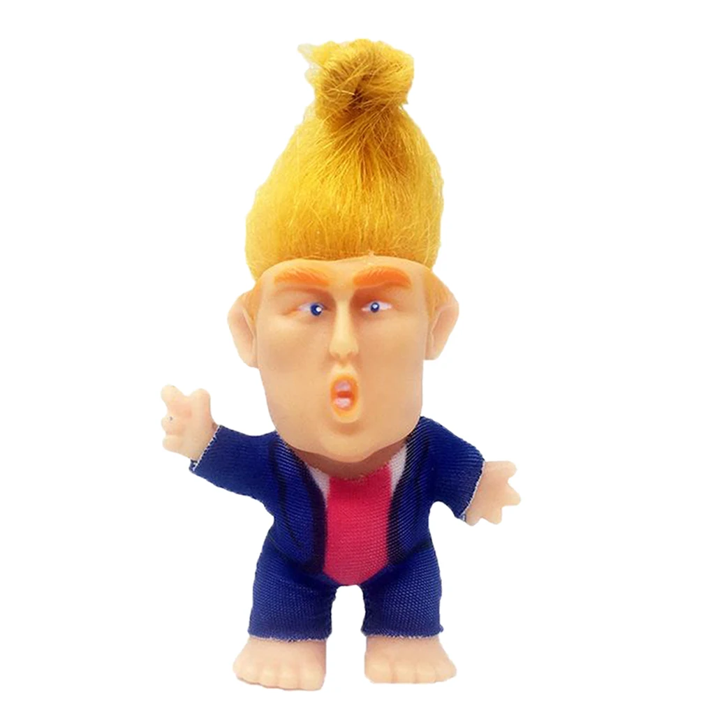 2.36 ''presidente Donald Trump 2020 raccogliere modello capelli lunghi Troll Doll Mini Action Figures giocattoli divertenti per adulti bambini