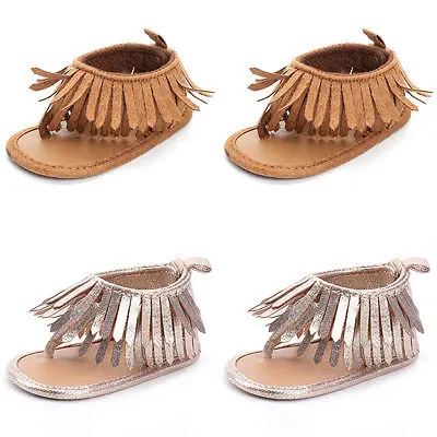 Zapatos de verano para bebés recién nacidos, calzado con borlas, suela suave, 0-12M, envío rápido