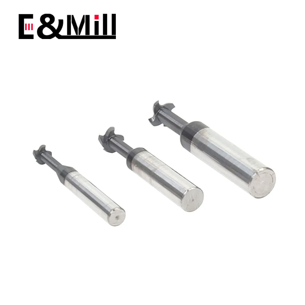 HRC45 T-type keyway milling cutter Coating hardened T-type cutter Tungsten steel straight shank alloy T-slot milling cutter 2-12