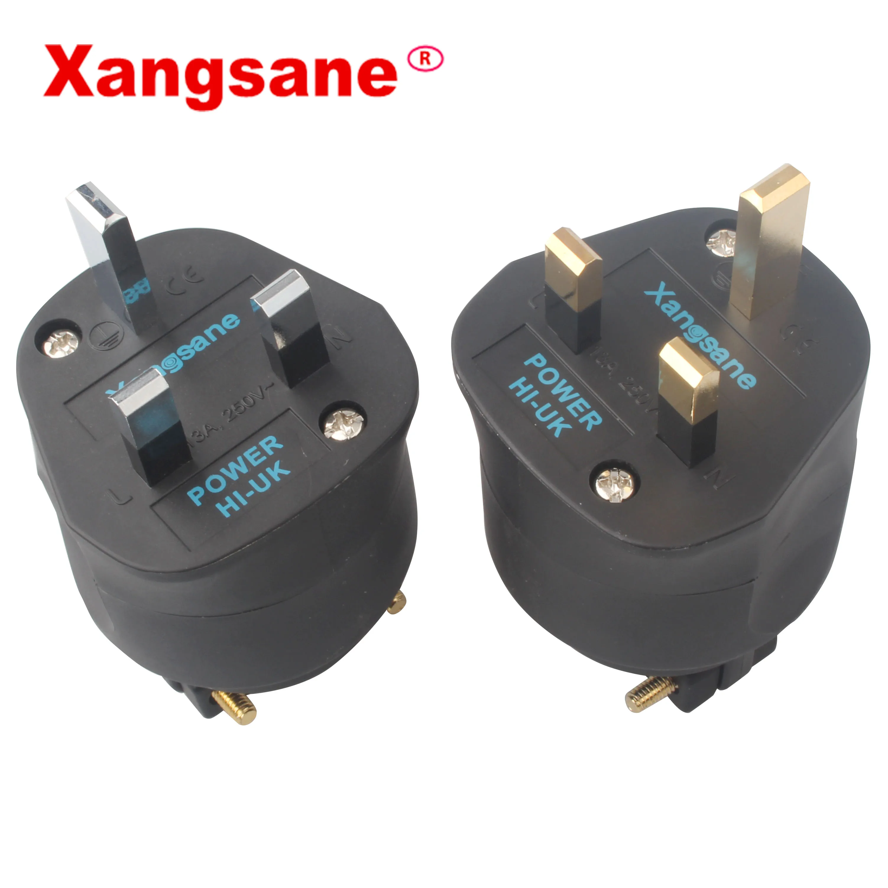 Xangsane pure copper plated with gold/rhodium UK power plug hifi power amplifier wall plug power bus speaker accessories