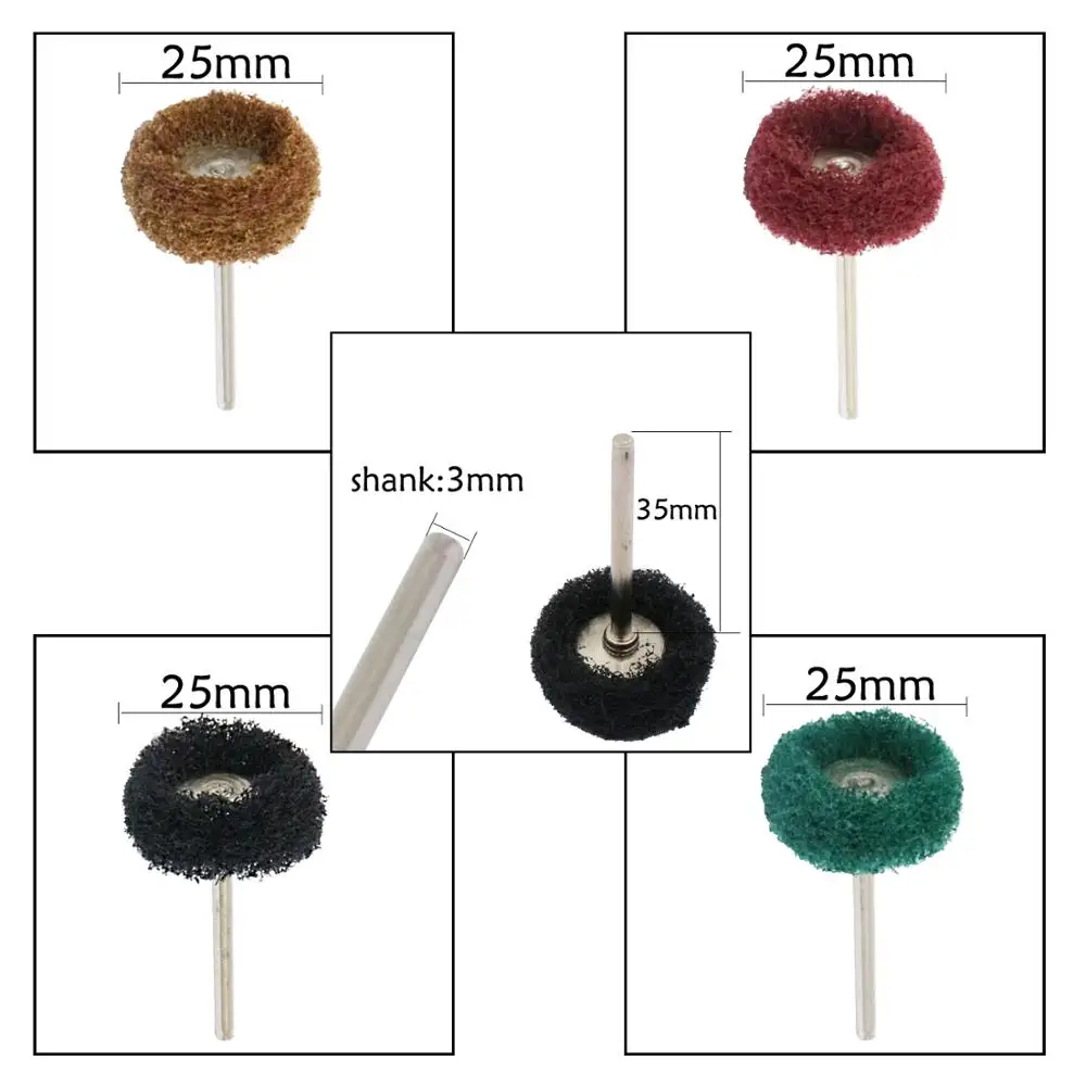 40Pcs 3mm Abrasive Wheel Buffing Polishing Wheel Set For Dremel Rotary Tool Grinding Accessories