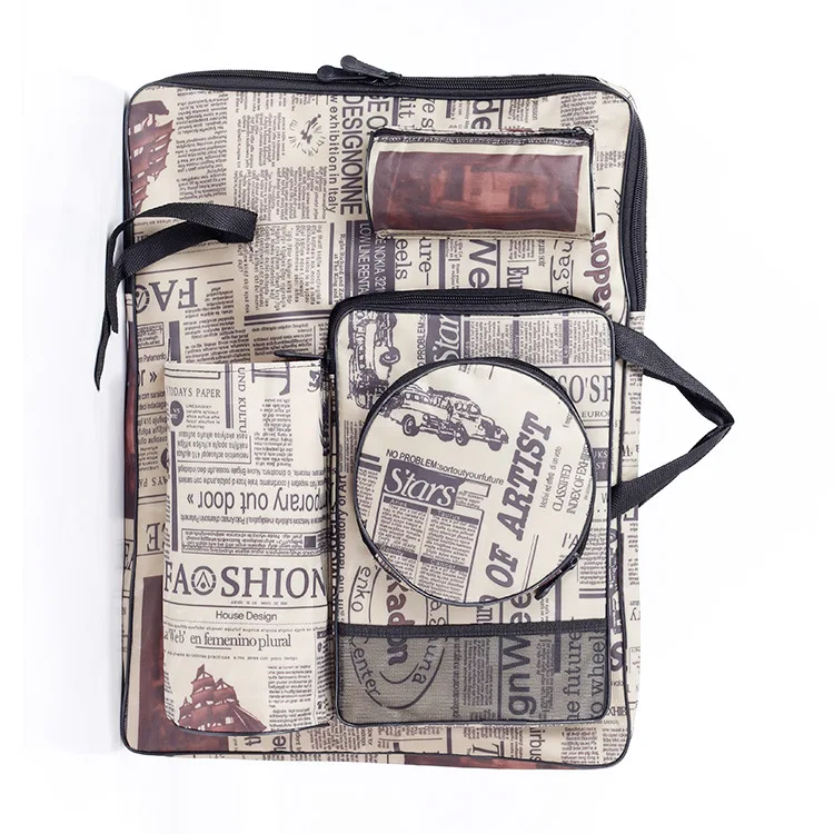 4K Vintage Style Painting Bag Waterproof Portable Sketch Painting Board Large Capacity Travel Art Shoulder Sketchpad Drawing Bag