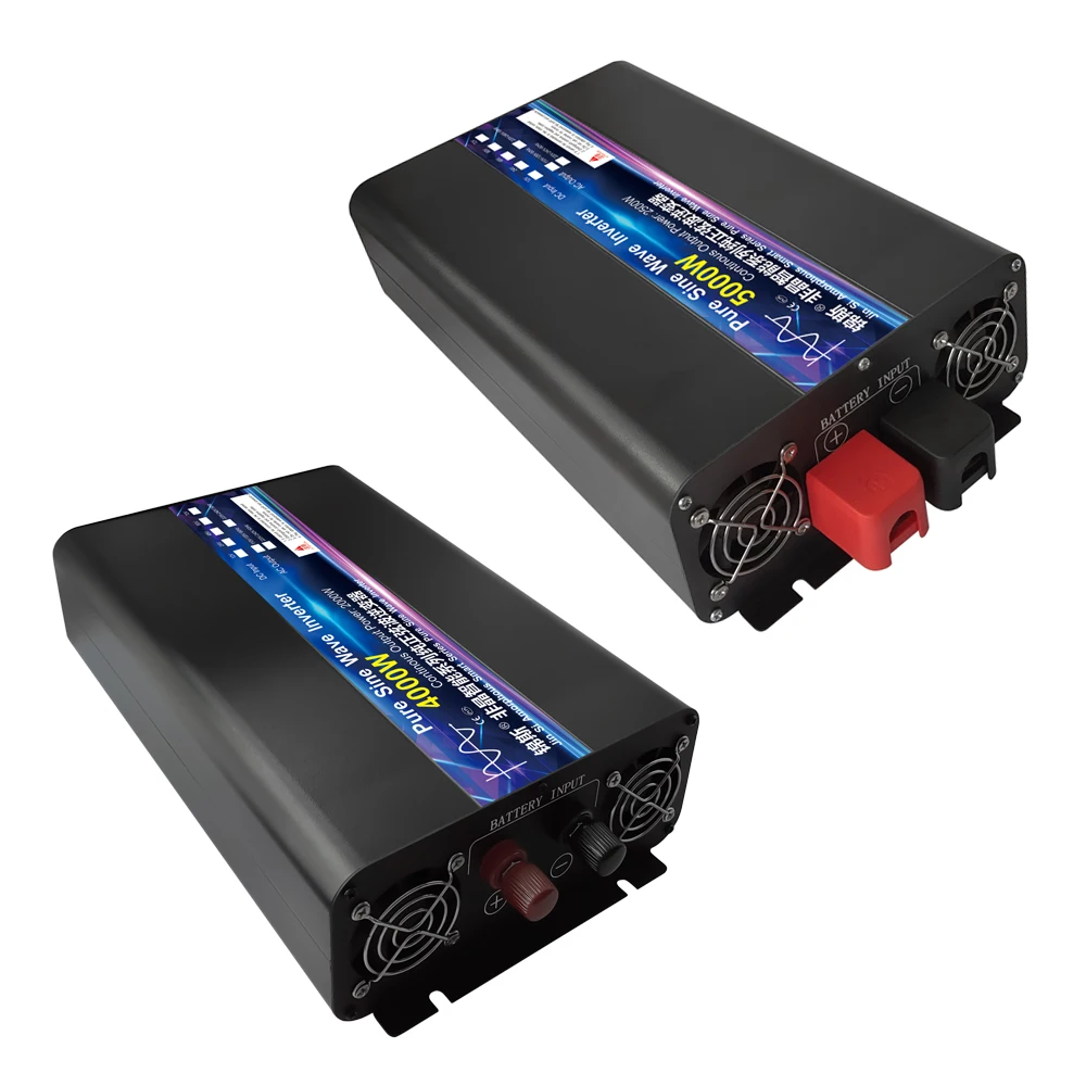 Imagem -04 - Inversor 12v 220v 2000w 3000w 4000 5000w 24v dc para 110v ac Conversor de Tensão de Onda Senoidal Pura 12 220 Potência Carro Micro Inversor Lcd