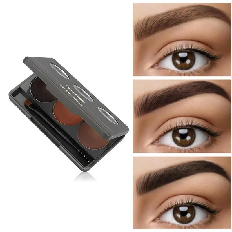 Lang anhaltende Augenbraue Pulver Palette Kosmetische Augenbraue Pulver Enhancer Pro Wasserdicht Make-Up Lidschatten Wachs Mit Pinsel Spiegel box