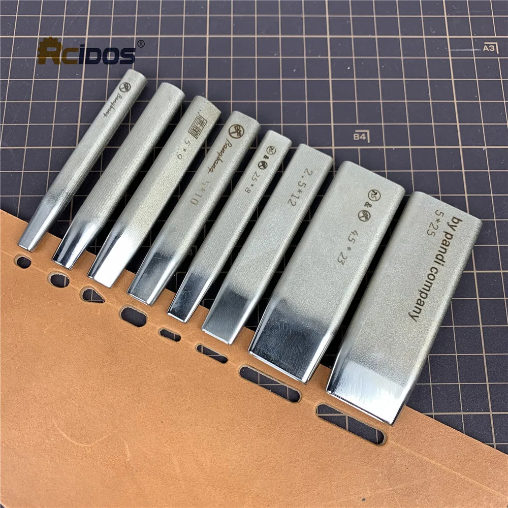 RCIDOS-Manual DIY Leather Flat Hole Puncher, Leather Belt, Ellipse Hole Cutter,Japan DC53 Steel, 5x8mm, 1PC Price