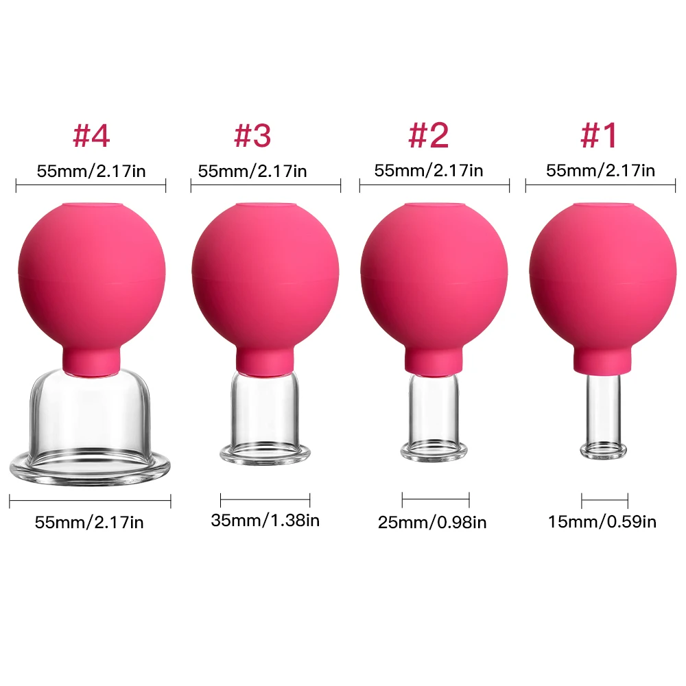 Rubber Vacuum Cupping Massage Facial Suction Cups Anti Cellulite Cans Face Massage Vacuum Jar Anti-Wrinkle Therapy Cupping Jars