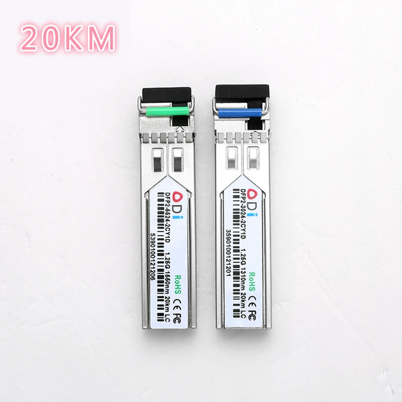 Modul Serat Optik LC SFP 1.25G LC 10/20/60/80/100KM 1310/1490/1550nm Transceiver Modul Optik Serat Tunggal SFP untuk ONU OLT