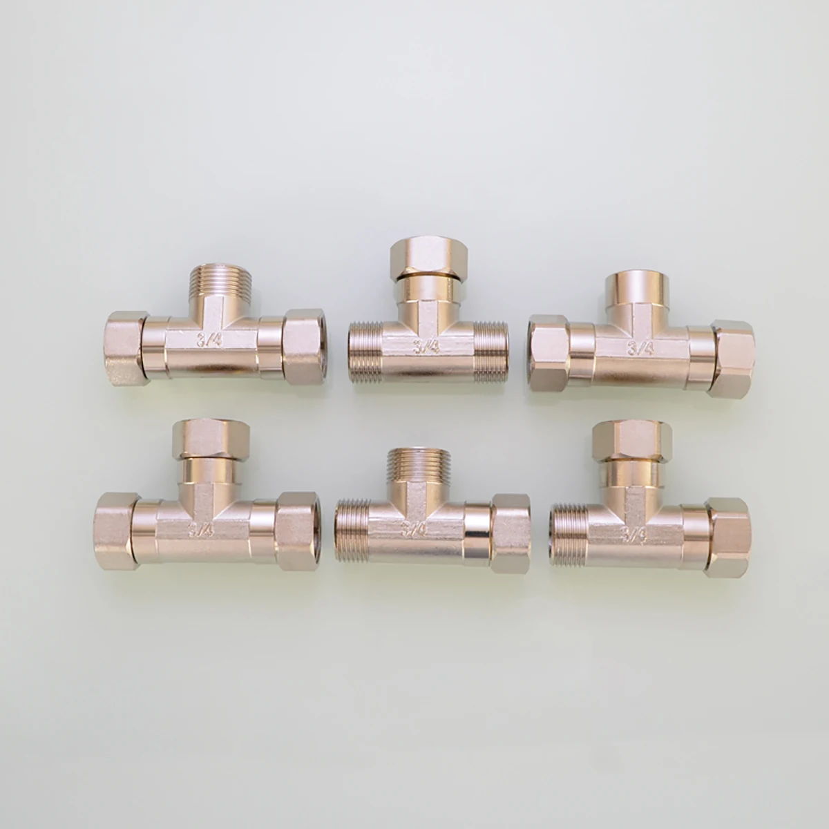 3/4" Male/Female Thread Nickel-plated Brass Union Pipe Fittings Movable Joint Water Tank Plumbing Accessories Straight Elbow Tee