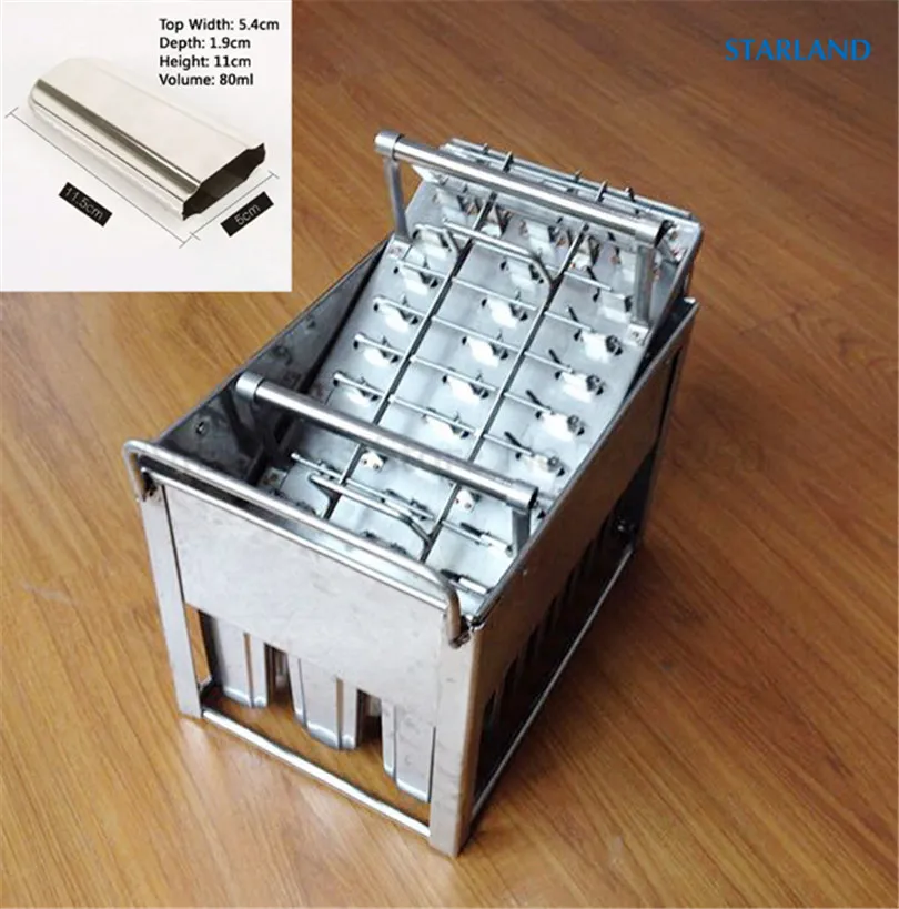 Stainless Steel DIY Ice Pop Molds Ice Lolly Popsicle Stick Holder 30 Cells/Batch Six Options Commercial Ice-Pop Mold