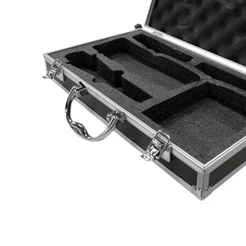 Imagen 2 del producto Estuche de transporte para micrófono inalámbrico, caja de instrumentos de carcasa dura con compartimento de esponja para micrófono, accesorios para mezclador de tarjeta de sonido