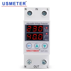 SVP-916 6A 10A 40A 63A 80A Over Voltage Protection Limit Current Dual Display Surge Protector 220V Automatic  Voltage Relay