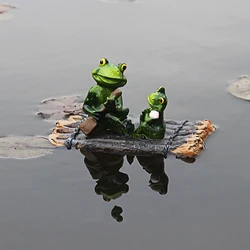Floating Frog Decoration Figurines Resin Crafts Decorative Ornaments Animal Statue Figure for Home Garden Pool Pond Christmas