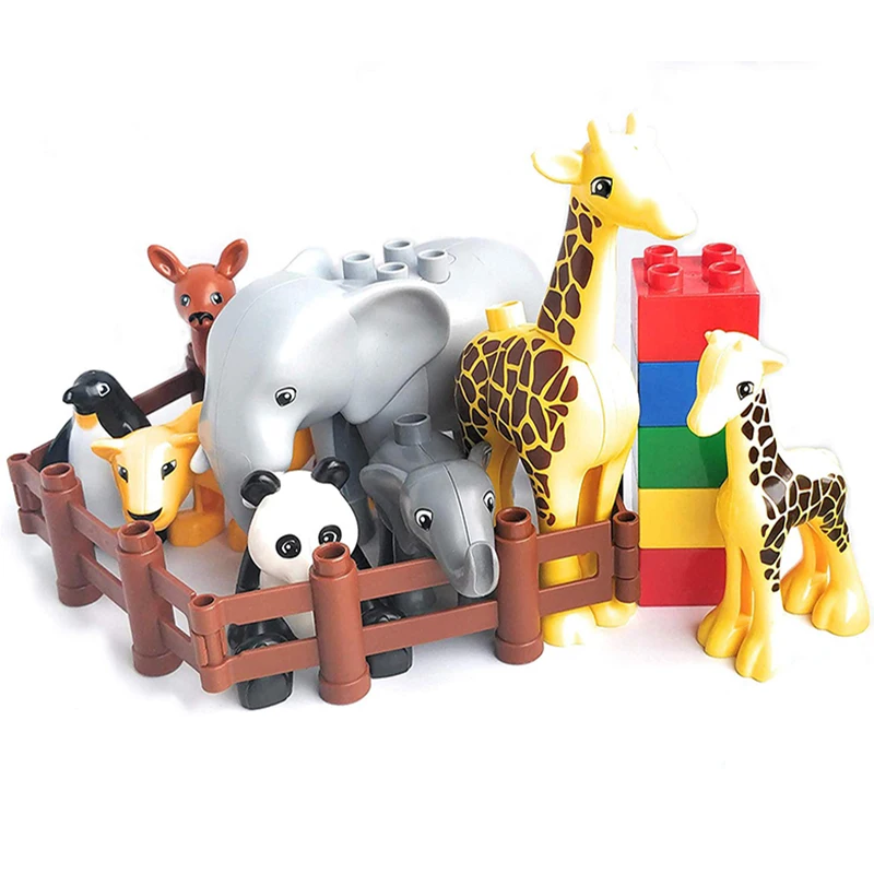 Big Size Diy Building Blocks Animal Accessories Figures Lion Panda Compatible with Big Size Toys for Children Kids Gifts