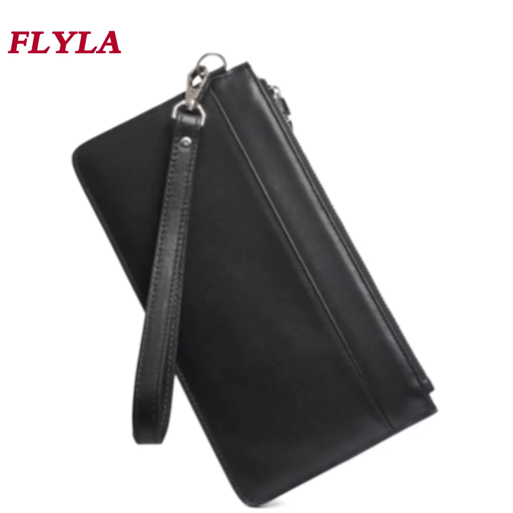 New Men's Leather Wallets Business Handbags Large-capacity Clutch Bag Casual Leather Envelope Bag Purse for Men