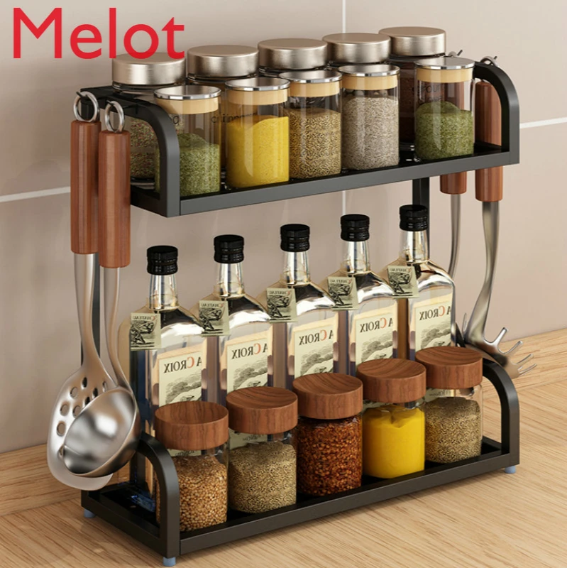 

Kitchen seasoning rack multilayer seasoning stainless steel storage rack supplies