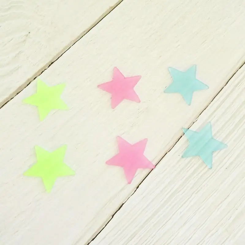 100pcs 3D Stars Glow In The Dark Wall Stickers Luminous Fluorescent Wall Stickers For Kids Baby Room Bedroom Ceiling Home Decor