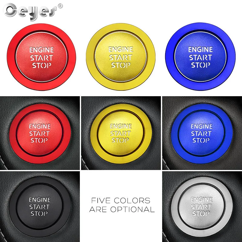 Ceyes 1PC Car Styling Engine Start Stop Ignition Switch Button Ring Case For Toyota Camry Corolla C HR Yaris Accessories Sticker