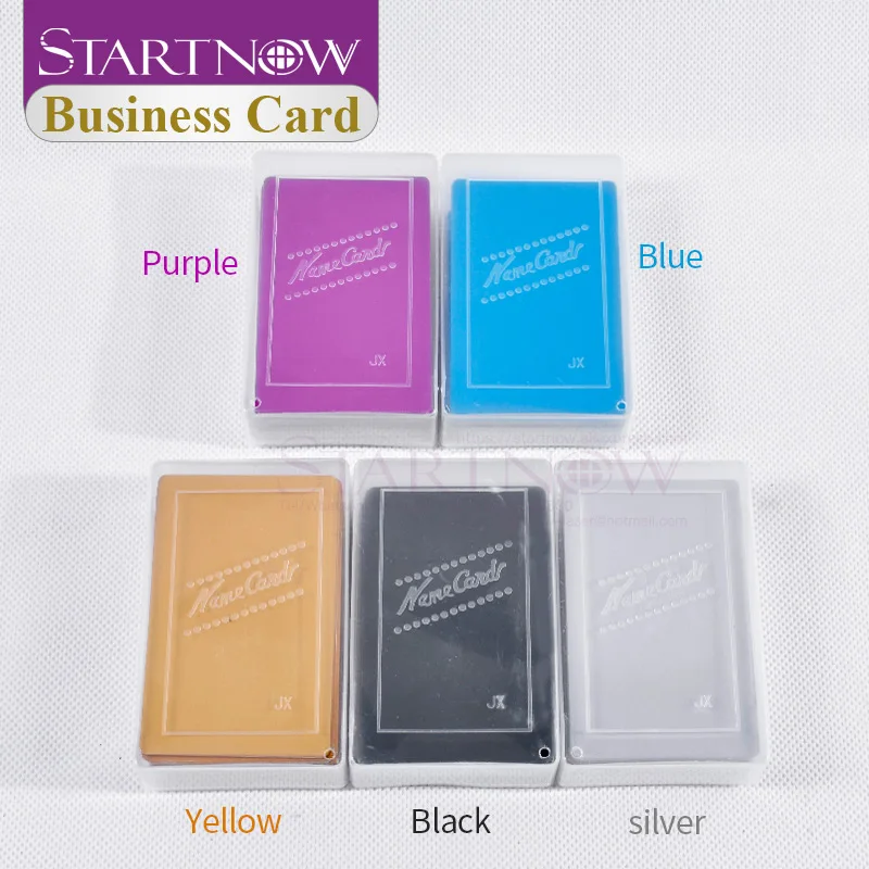 100pcs/lot Multicolor Business Card Smooth Blank Name Cards Aluminium Alloy Metal Sheet Debugging Laser Engraved Marking Machine