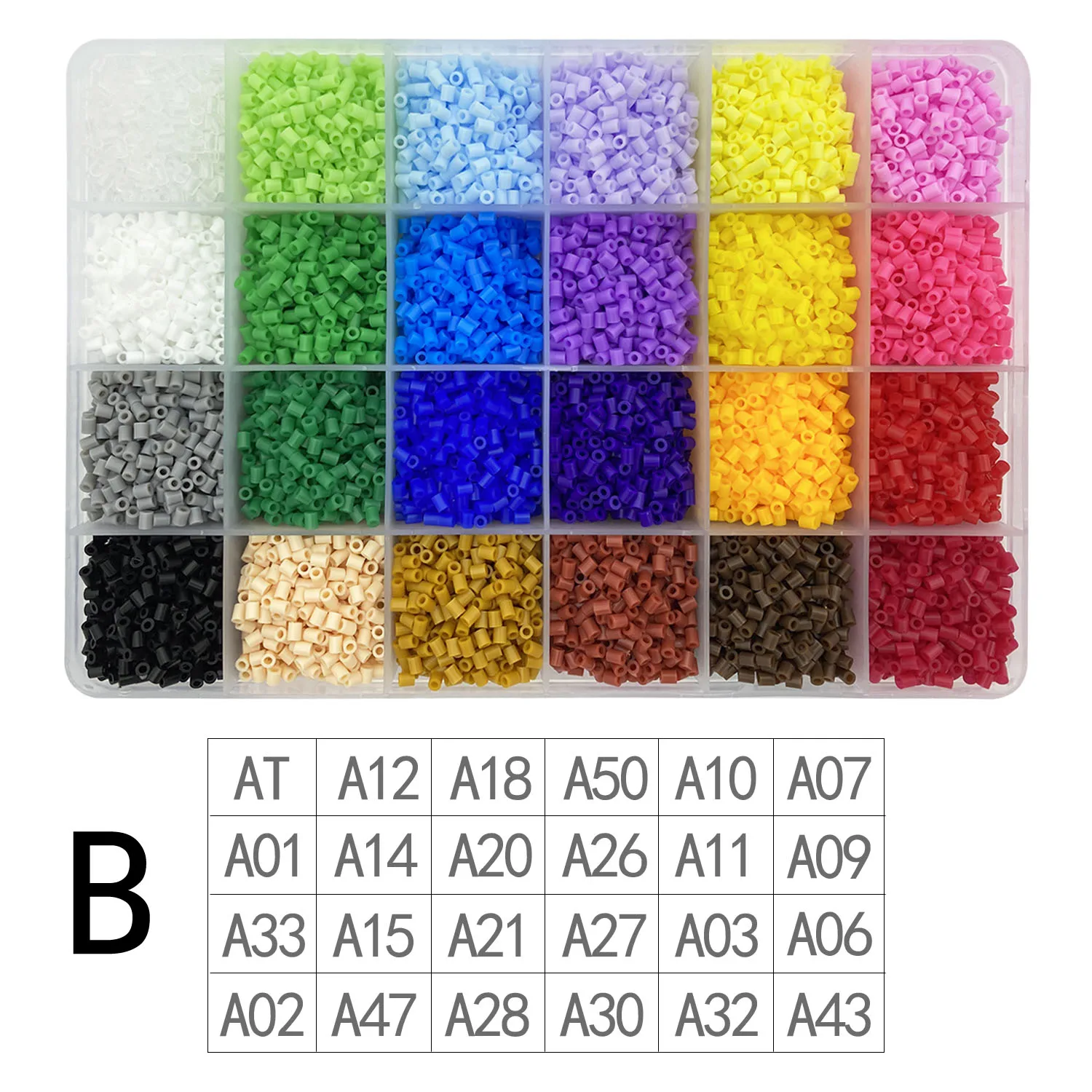 PUPUKOU-minicuentas de hierro para manualidades, cuentas de Hama de 2,6mm, 24 colores/caja, 13200 piezas, regalo de alta calidad