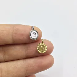 Eruifa 20pcs 8mm Nice Moon Print Coin Zinc Alloy Necklace,Earring Bracelet Jewelry DIY Handmade 2 Colors