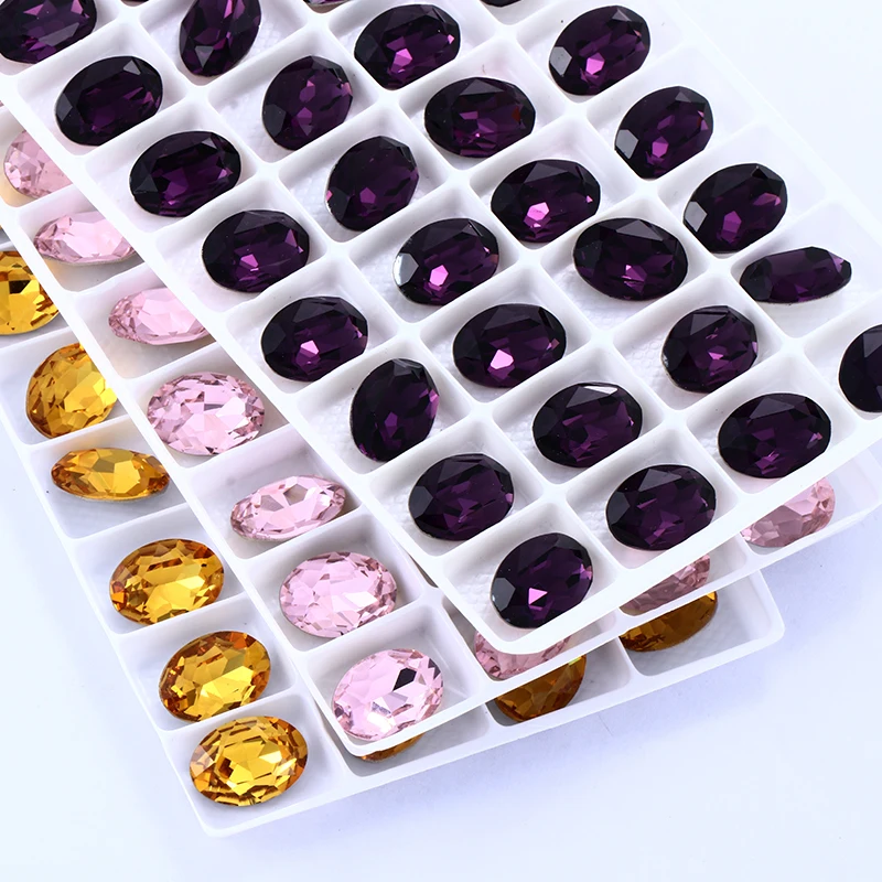 High Quailty Fancy Oval Crystal Rhinestone Loose Beads Sew On Rhinestone DIY Jewelry Making Clothing Accessories Rhinestone