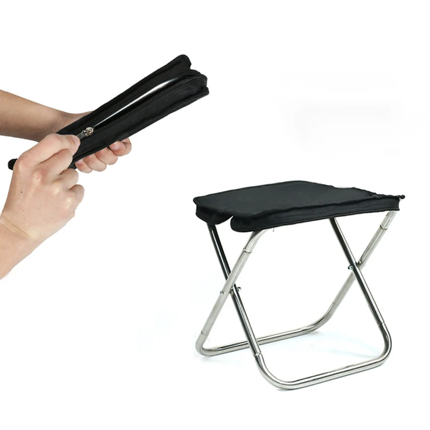 Folding Camping Stool, Compact Zipper Bag Size Travel Outdoor Folding Stool, Banquinho portátil para Camping Caminhadas Picnic Garden BBQ