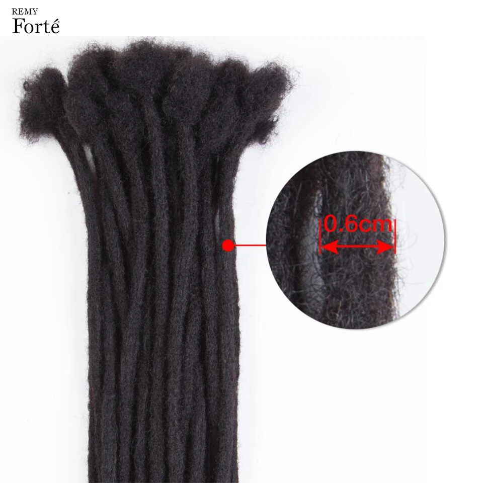 RemyForte-Dreadlocks para tranças torcidas, 100% cabelo humano, apertado, Afro, Kinky, em massa, extensões de cabelo, 20, 40, 60 Strand Lot