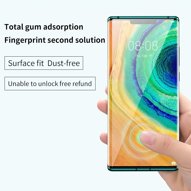 2Pcs 3D UV Liquid Full Glue Clear HD Tempered Glass For Huawei Mate 20 30 40 50 60 P30 P40 P50 P60 Art Pro Screen Protector - Image 5