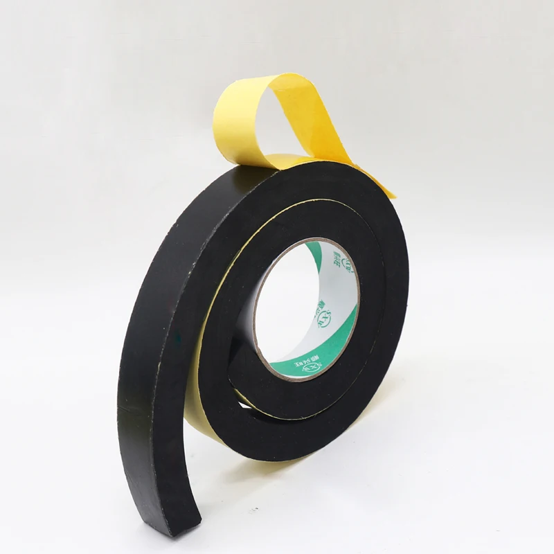 12MM 15MM 20MM Thick Strong adhesion EVA black sponge foam rubber tape anti-collision seal strip