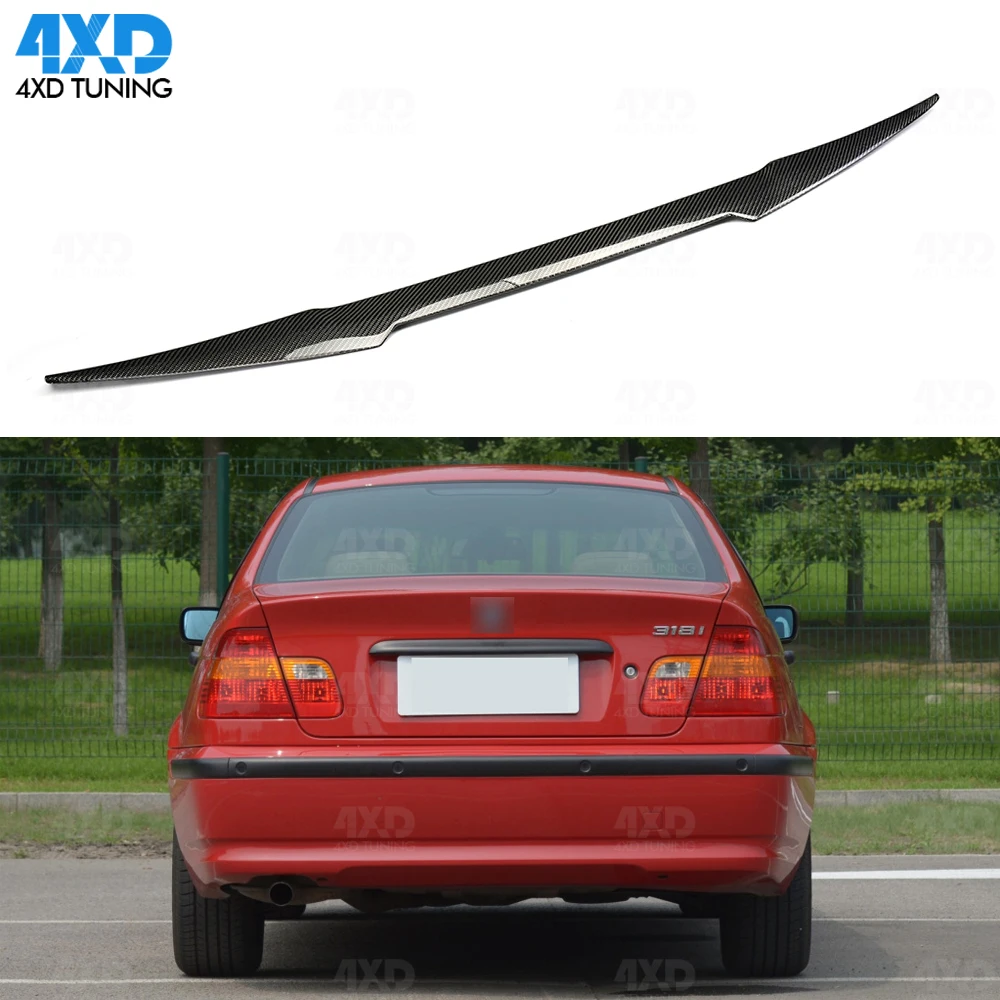 

Rear Spoiler wing M4 Style For BMW E46 Sedan Carbon Fiber Rear Bumper Trunk Spoiler old 3 Series Car Styling glossy black