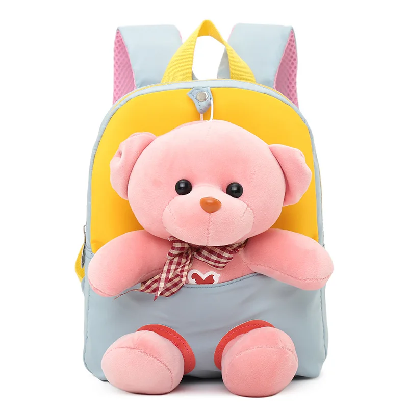 2024 Plush Bear School backpack kids Cartoon Cute backpacks for children lightweight kids bag waterproof kindergarten backpack