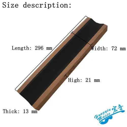 Imagen 2 del producto 1 pieza de reposamuñecas para bajo y guitarra, reposamuñecas de madera de Sapele, soporte para cuello largo, trabajo de guitarra, forro de corcho 297*70*20mm