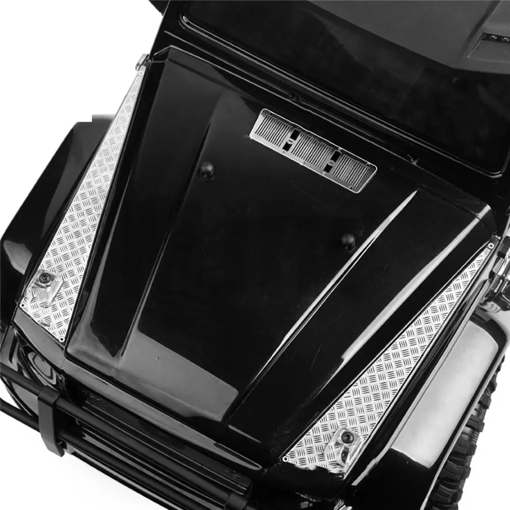 Decorazione adesivo per cofano auto in acciaio inossidabile bordo piastra antiscivolo per 1/10 TRAXXAS 88096-4 TRX6 G63 TRX4 G500 RC ricambi auto