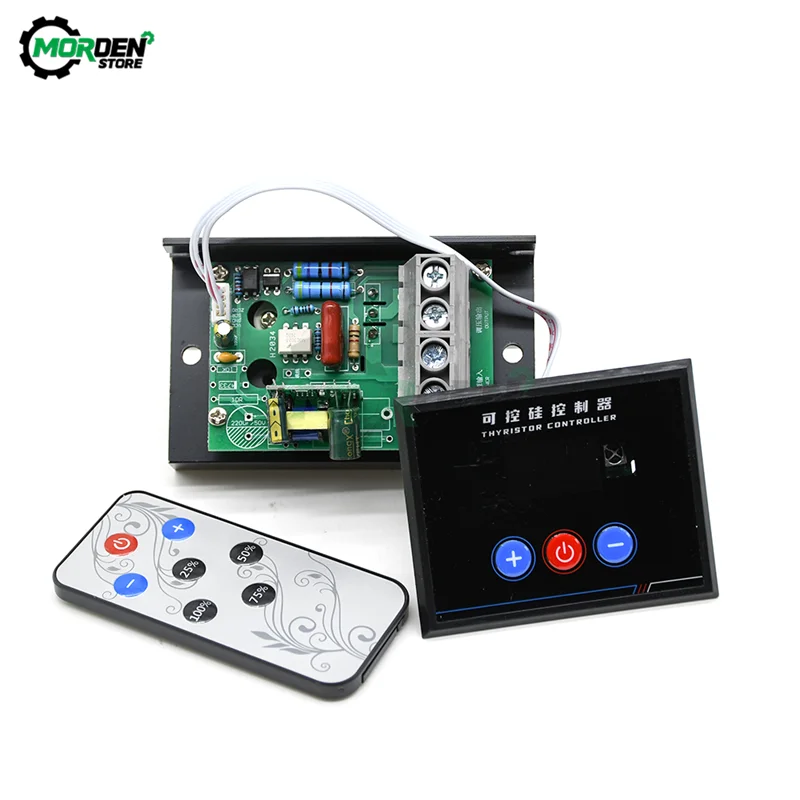 6KW AC 220V Smart Digital Display SCR Voltage Regulator Touch/Button Isolated Power Supply Buzzer Infrared Remote Control