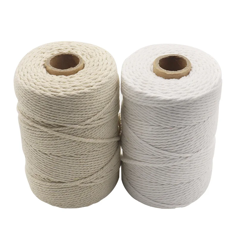 

2mmx160m Natural Beige Soft Cotton Cord Rope Craft Macrame Artisan String DIY Handmade Tying Thread Cord Rope