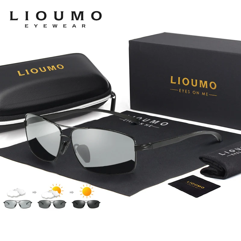 LIOUMO Brand Sunglasses Men Polarized Photochromic Driving Glasses Women Top Quality Chamelon Goggle Anti-Glare Lentes De Sol