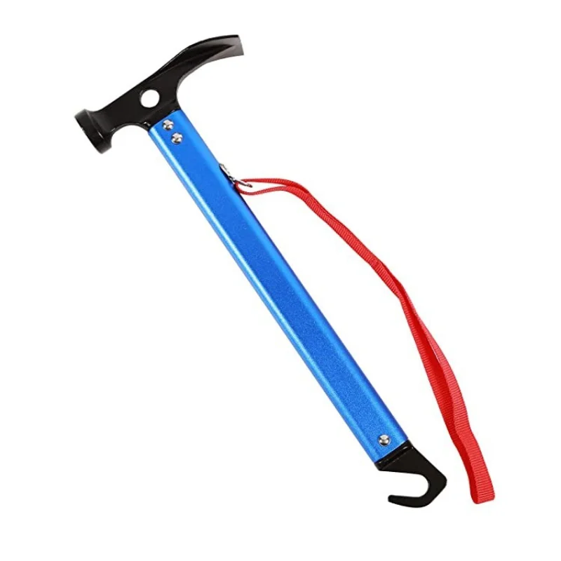 Outdoor Aluminum Alloy Mountain Climbing Camping Hammer Multifunctional Tent Nail Hammer Puller Nail Hook Aluminum Handle Hammer