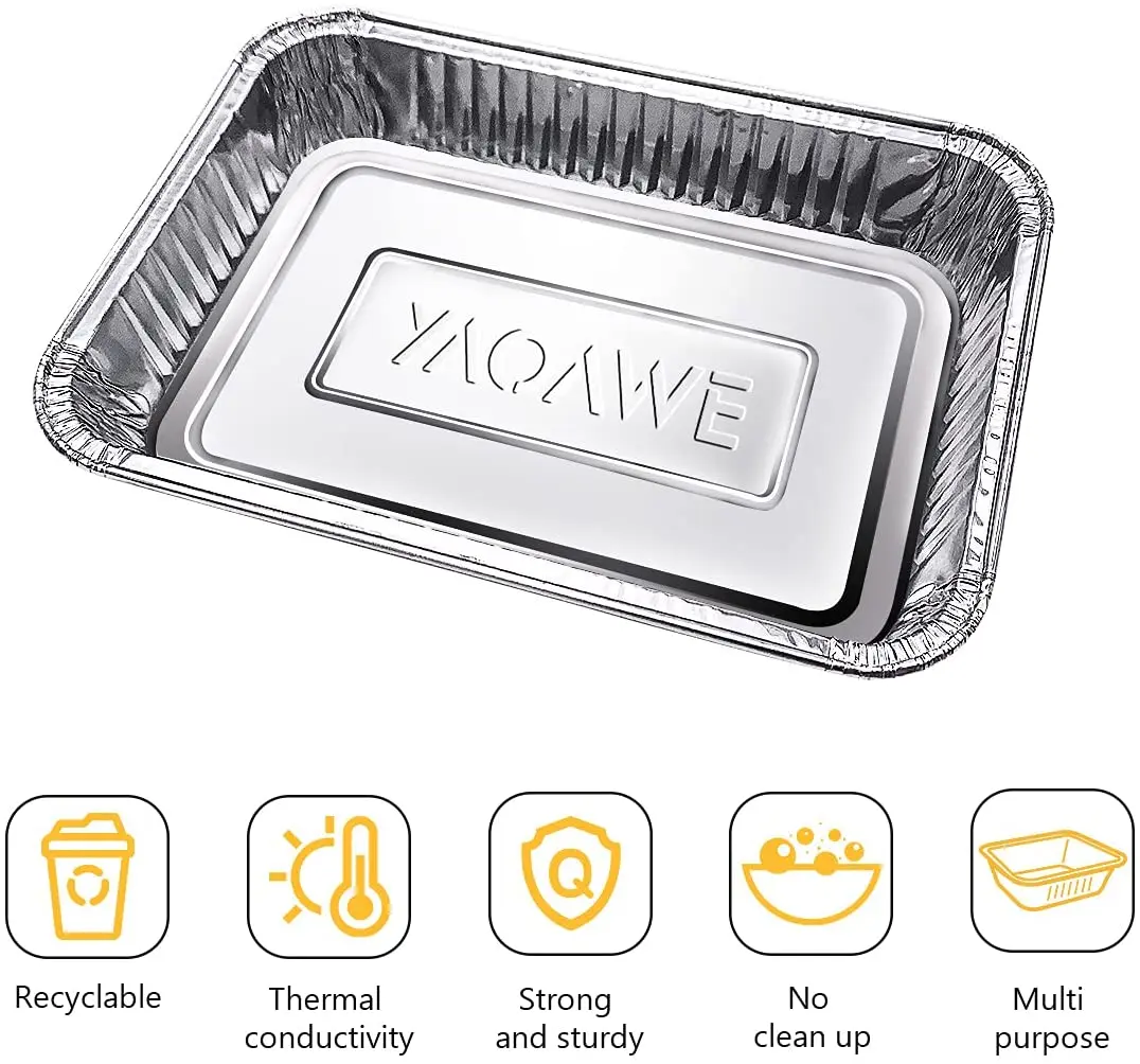 15/30ชิ้น Disposable ดีบุกฟอยล์ Baking Pan จาระบีหยด Pan สำหรับทำอาหาร,ความร้อน,Storage,เหมาะสำหรับ Weber Grills